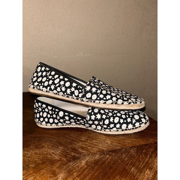 Coach Fairy Grunge Cottagecore Punk Black White Daisies  Floral  Espadrilles  9B - Picture 3 of 11
